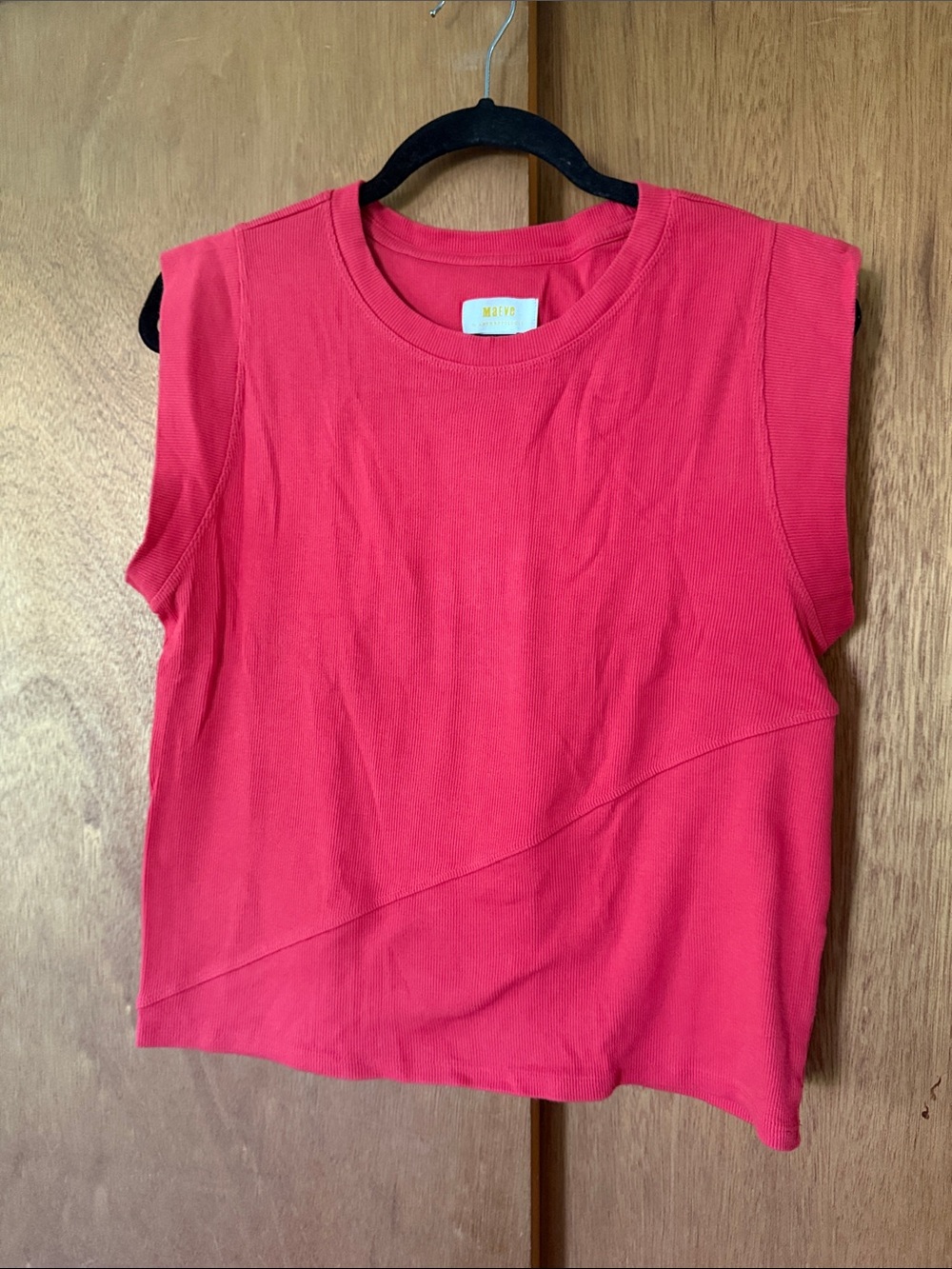 Anthropologie Maeve Ribbed Muscle Tank: Coral Red - Size L